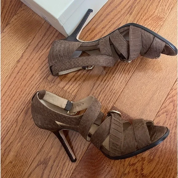 Coach Fawn Leather Strappy Open Toe sling back high heeled Sandals - Picture 8 of 11